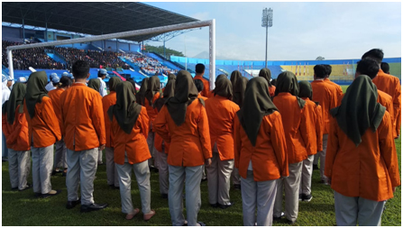 Mahasiswa STIKes Kepanjen mengikuti Upacara Hardiknas 2019